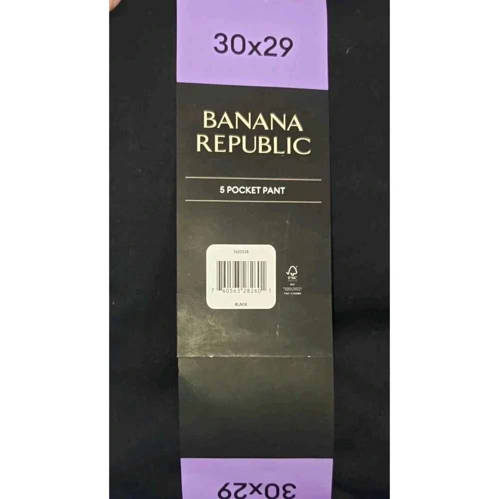 Banana Republic Men's 5 Pocket Black Pants NWT 30x29 Slim Fit Stretch Fabric